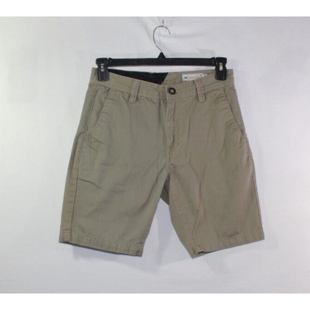 Volcom Shorts Men's Size‎ 28 khaki Flat Front Chino Shorts